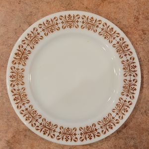 Vintage PYREX Copper Filigree Dinner Plate !~ VGUC ~ Retro!